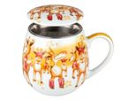 KöNitz Merry Christmas Party Mug, Tazza, Tazza Da Tè, Con Colino E Coperchio, Porcellana, 420 Ml, 11 5 143 0811