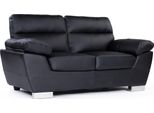 Divano Fisso In Pelle Ricomposta E Pvc "Dallas"" - 169 X 88 X 90 Cm - 2 Posti - Nero"