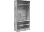Vidaxl Armadio Grigio Cemento 100X50X200 Cm Materiale A Base Di Legno