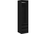 Armadio Con Cassetti Nero 50X50X200Cm In Materiale Ligneo