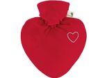 Hugo Frosch Borsa Dell'acqua Calda Cuore 1 Litro Copertura In Velluto Rosso