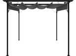 Pergola Con Tetto Retrattile Antracite 3X3 M Acciaio 180 G/M²