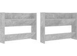 Vidaxl Scarpiere A Muro 2 Pz. Grigio Cemento 80X18X60 Cm Materiale A Base Di Legno
