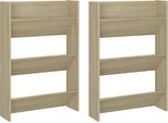 Scarpiere A Muro 2 Pz. Rovere Sonoma 60X18X90Cm Materiale Legno