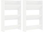 Scarpiere A Muro 2 Pz. Bianco 60X18X90 Cm Materiale A Base Di Legno