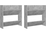 Vidaxl Scarpiere A Muro 2 Pz. Grigio Cemento 60X18X60 Cm Materiale A Base Di Legno