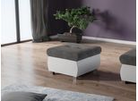 Pouf Abel 1 – Ecopelle Bianca / Grigio Scuro 1