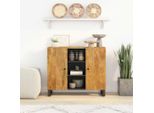 Credenza A 2 Ante 90X33X75 Cm In Legno Massiccio Di Mango