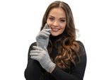 Guanti Da Donna Vivisence Guanti Invernali Caldi Accecoires 7014R, Grigio Chiaro, Taglia Unica
