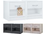 Casaria® Set 2X Comodini 41X39X28 Cm Spazioso Cassetto Portaoggetti Con Maniglia Ripiano Aperto Comodino Tavolino Da Notte Arredamento Camera Da Letto