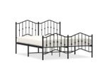 Vidaxl Struttura Letto Con Testiera E Pediera In Metallo Nero 140X200 Cm