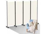 Jopassy Paravento Su Rotelle 4 Pezzi Beige 228X181 Cm Divisorio Per Ambienti Esterni Giardino Parete Divisoria Spagnola Parete Divisoria Per Ambienti
