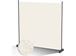 Tolletour Schermo Con Rotelle Divisorio Pieghevole Parete Divisoria Per Esterni Schermo Privacy Per Giardino Divisorio Per Ambienti 1 Pezzo Beige 187X181 Cm
