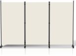 Schermo Con Rotelle 3 Pezzi Beige 263X181 Cm Divisorio Pieghevole Parete Divisoria Per Esterni Schermo Privacy Per Giardino Divisorio Per Ambienti