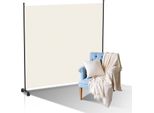 Jopassy Schermo Pieghevole Su Rotelle 1 Pezzo Beige 187X181 Cm Divisorio Per Ambienti Esterni Giardino Parete Divisoria Spagnola Parete Divisoria Per Ambienti
