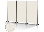Schermo Su Rotelle 3 Pezzi Beige 263X181 Cm Divisorio Per Esterni Giardino Parete Divisoria Spagnola Parete Divisoria Per Ambienti