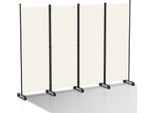 Schermo Con Rotelle 4 Pezzi Beige 228X181 Cm Divisorio Pieghevole Parete Divisoria Per Esterni Schermo Privacy Per Giardino Divisorio Per Ambienti
