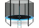 Aga Sport Pro Trampolino 305 Cm Azzurro Chiaro + Rete Di Protezione + Scala