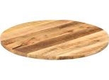 Piano Del Tavolo Ø 80X3,8 Cm Rotondo Legno Di Mango Massiccio Grezzo