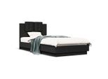 Vidaxl Struttura Letto Con Testiera Nera 90X200 Cm In Materiale A Base Di Legno