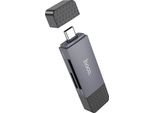 Hoco Lettore Di Schede Di Memoria 2In1 Usb A + Tipo C 2.0 HB45 Usb Stick Grigio