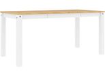 Vidaxl Tavolo Da Pranzo Panama Bianco 160X80X75 Cm In Legno Di Pino Massiccio