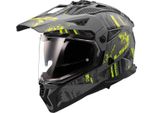 LS2 MX702 Pioneer Ii Crazy Motocross Helmet, Grau Matt/Neon-Gelb, Xs (53/54)