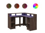 Vidaxl Scrivania Led Look Rovere Marrone 130X130X91 Materiale A Base Di Legno