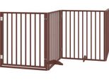 Vidaxl Recinto Per Cani Con Porta Pieghevole 4 Pannelli Marrone 320 Cm Legno Di Pioppo