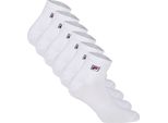 Fila Quarter Socks Unisex, 6 Paia - Calzini Corti, Sportivi, Logo In Vita, Tinta Unita, 35-46 Bianco Eu 43-46