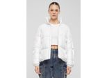 Urban Classics Donna Giacca Puffer Corta Riciclata Lucida Bianca - 5XL