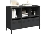 Vidaxl Credenza Nera 101,5X39X73,5 Cm Acciaio Laminato A Freddo
