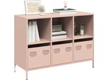 Vidaxl Credenza Rosa 101,5X39X73,5 Cm Acciaio Laminato A Freddo