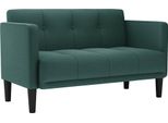 Vidaxl Divano A Due Posti In Tessuto Verde Scuro 111 Cm