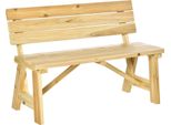 Aga Panchina Da Giardino In Legno 116X56X80 Cm Naturale