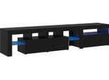 Syfax™ Mobile Tv Con Led 2 Pcs Rovere Nero 200 X 36,5 X 40 Cm