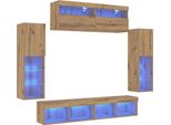 Syfax™ Set Mobile Tv 6 Pcs Rovere Artigianale Legno Multistrato