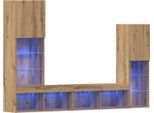 Syfax™ Mobile Tv 4 Pcs Rovere Artigianale Legno Multistrato