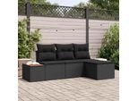Vidaxl Set Di Divani Da Giardino Con Cuscini 4 Pezzi Nero Poly Rattan