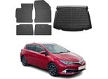 Set Di Tappetini E Fodere Per Il Bagagliaio Per Toyota Auris Hatchback 2012-2018 In Gomma 5X
