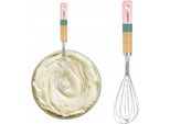 Frusta Professionale Da 30 Cm Con Manico In Legno, Acciaio Inox