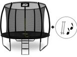 Aga Sport Exclusive Trampolino 305 Cm Nero + Rete Di Protezione + Scala + Set Di Ancoraggio 2 Pezzi