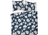 Detexpol Biancheria Da Letto In Cotone 160X200 Blu Scuro E Bianco Ginkgo 5106 A Cotone 32