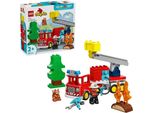 Lego Duplo Town Camion Dei Pompieri Con Manichetta E Pompiere - Giocattolo Educativo Per Lo Sviluppo Delle Capacità Motorie - Camion Dei Pompieri Rosso Con Scala, Personaggio E Scoiattolo - Regalo Per Bambini E Bambine Dai 2 Anni In Su - 10473