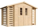 Timbela M391C Casetta Da Giardino In Legno - 3,53 + 0,97+0,97 M2