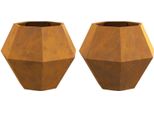 Maison Exclusive - Fioriere 2 Pezzi Ruggine 75 X 75 X 60 Cm Acciaio Resistente Alle Intemperie