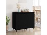 Vidaxl Credenza 2 Pezzi Look Rovere Nero 40 X 35 X 70 Cm