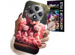 Custodia Per Oppo Reno12 F / 12Fs 5G - Famiglia Di Orsacchiotti Rosa Omaggio + Pellicola Protettiva