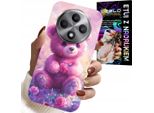 Custodia Per Oppo Reno12 F / 12Fs 5G - Dolce Orsacchiotto Su Sfondo Rosa, Custodia + Vetro