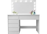 Aga Tavolo Da Toeletta Con Specchio E Illuminazione Bianco Opaco